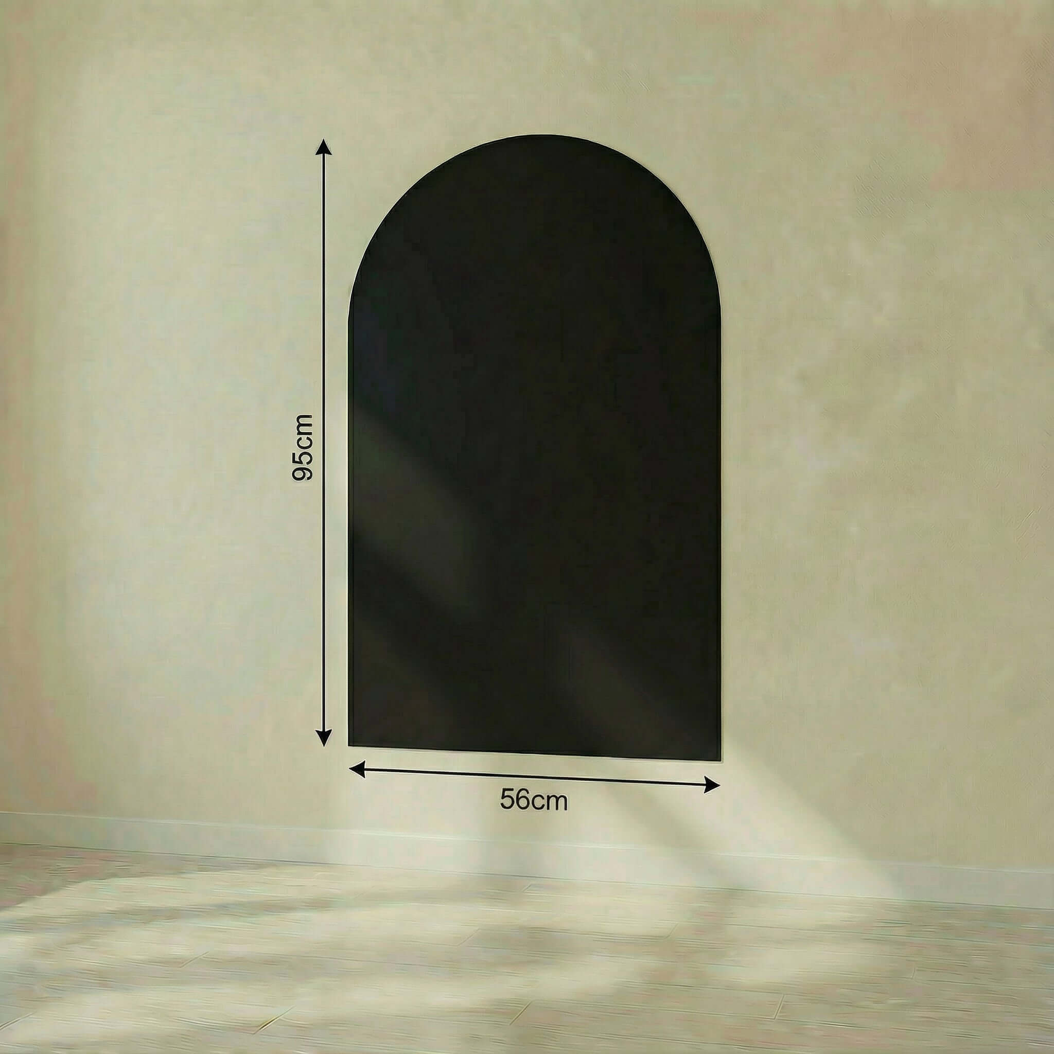 Magnetic board for children - Arche - Black mounted on a wall with dimensions 95cm x 56cm for interactive play.