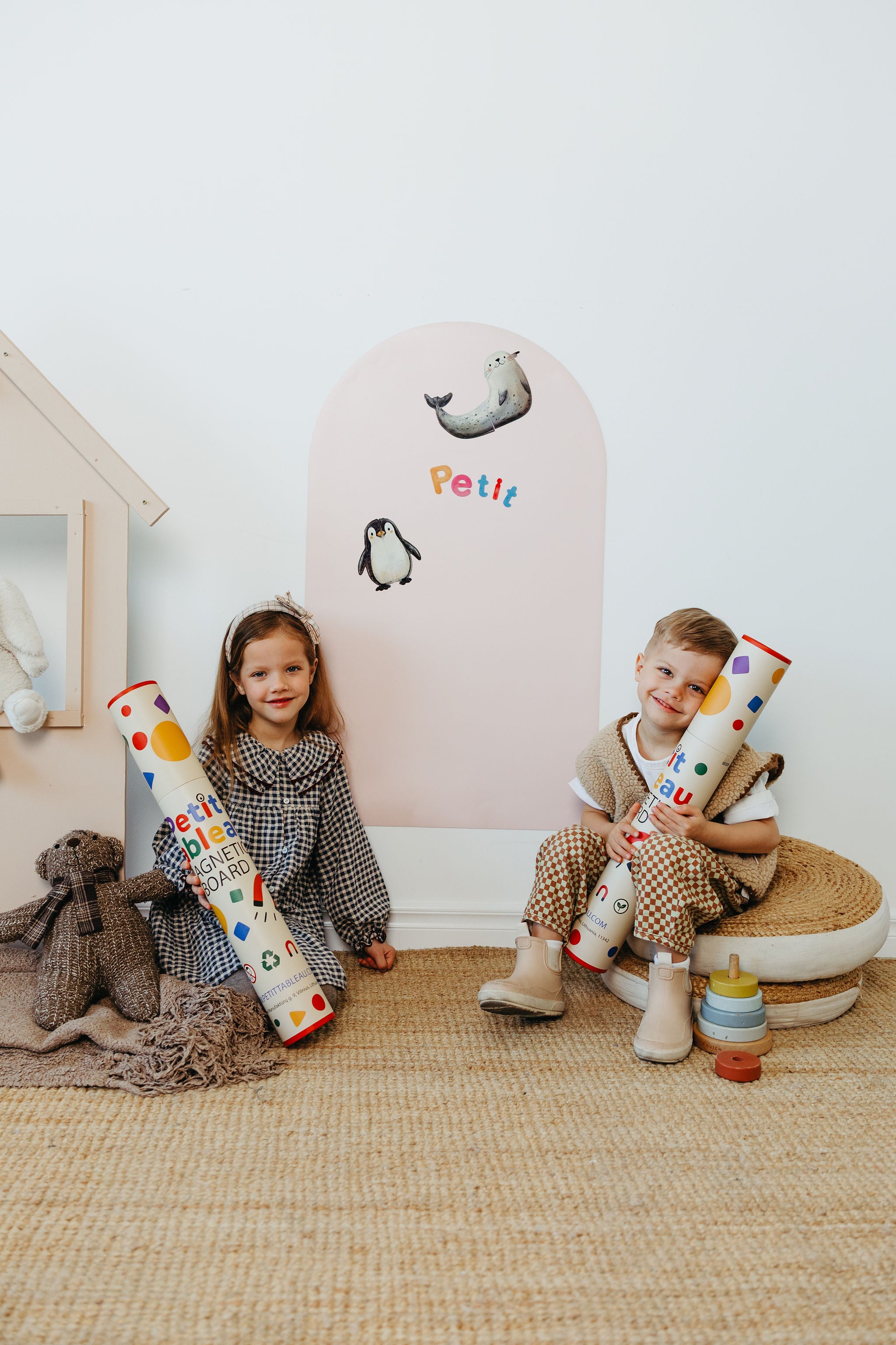 Magnetic board for children - Arche - Light pink
