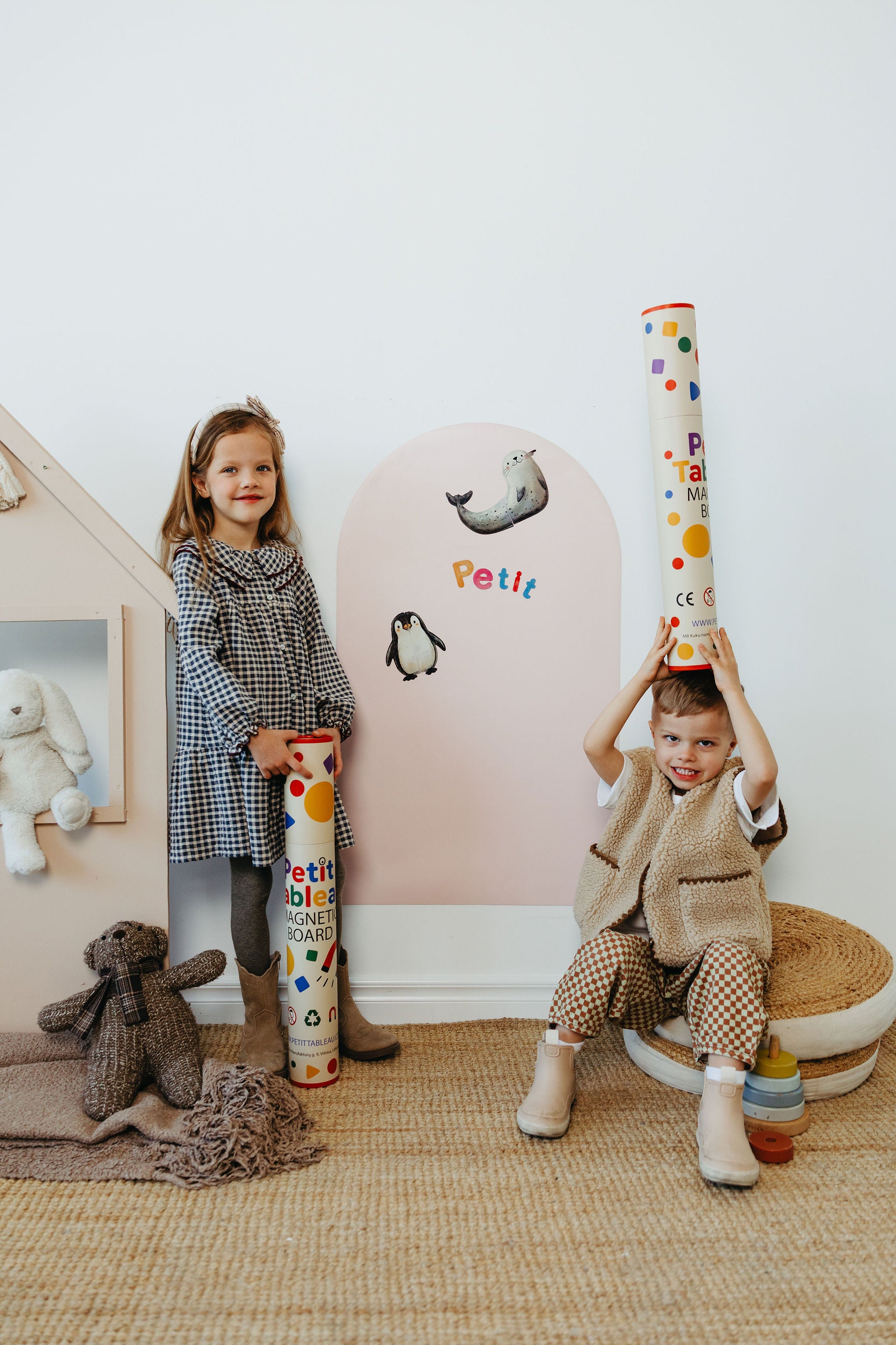 Magnetic board for children - Arche - Light pink