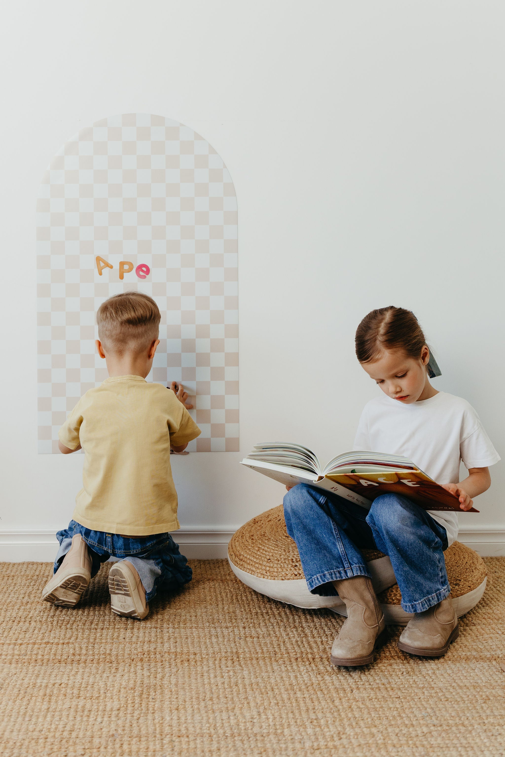 Magnetic board for children - Arche - Beige checkered