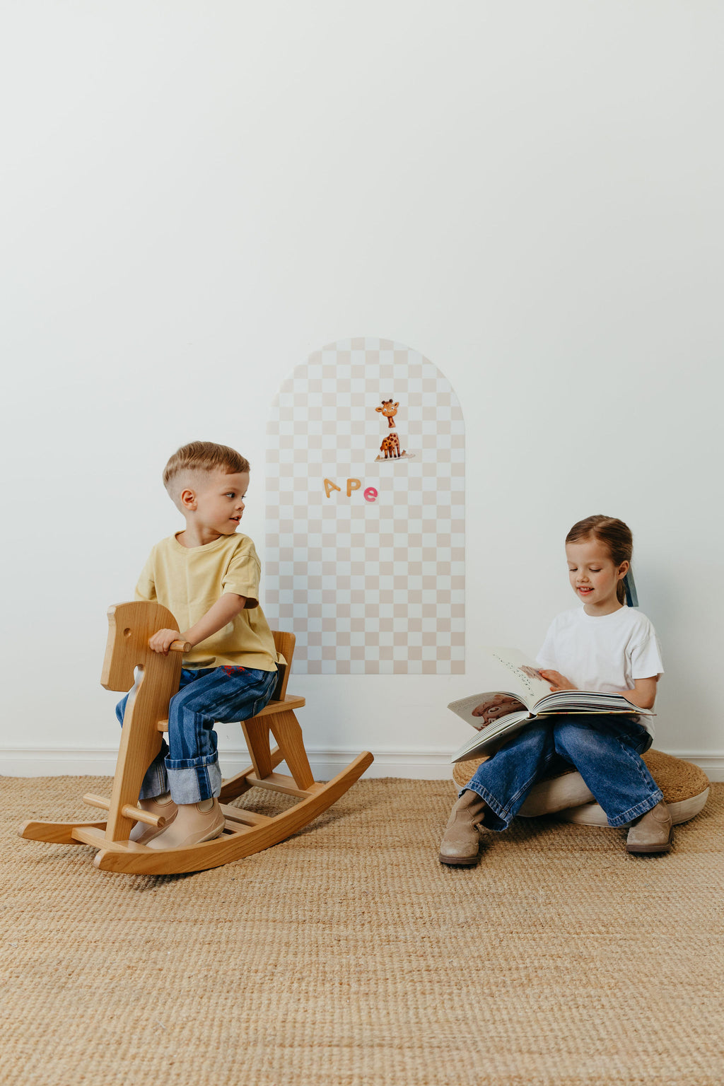 Magnetic board for children - Arche - Beige checkered