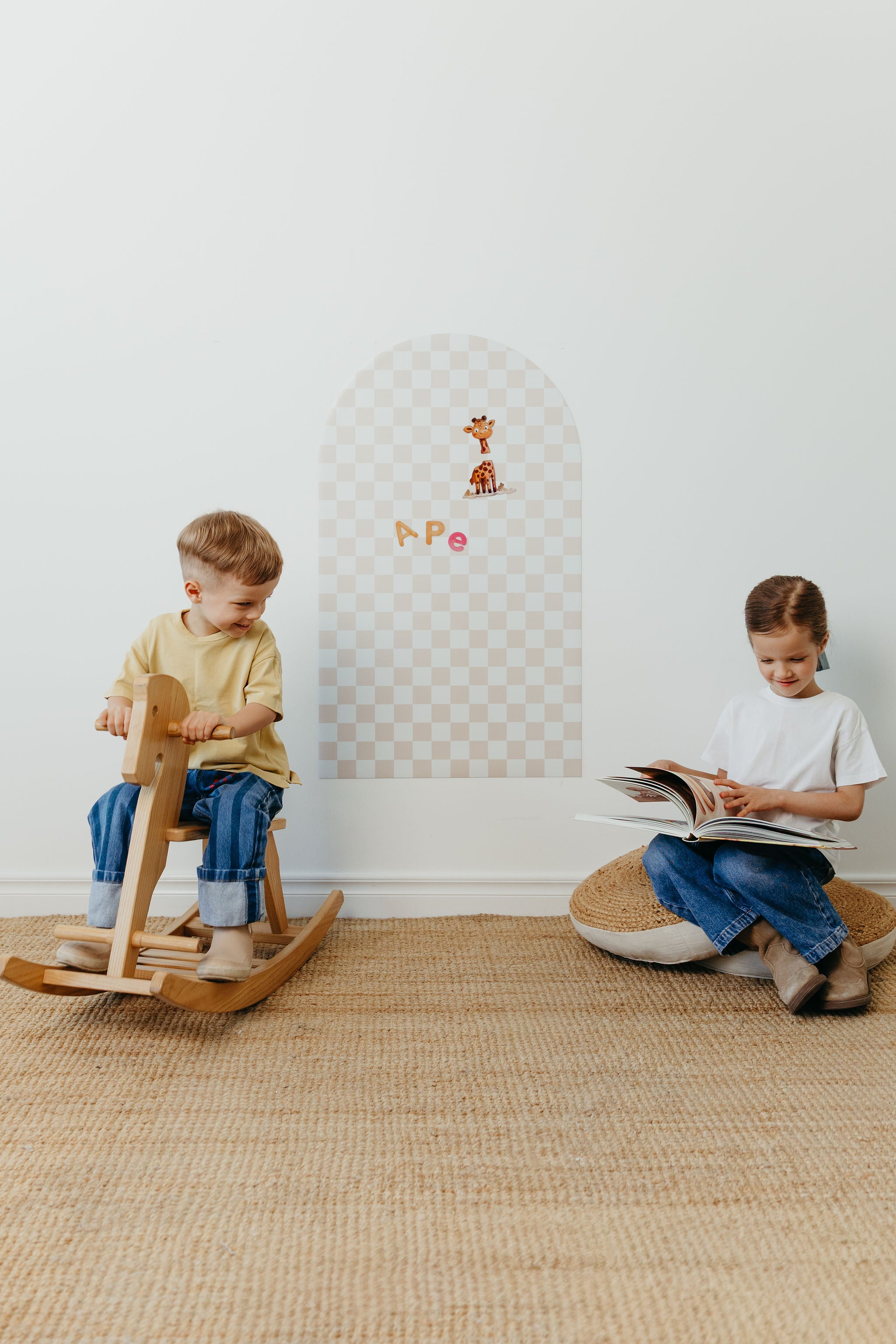 Magnetic board for children - Arche - Beige checkered