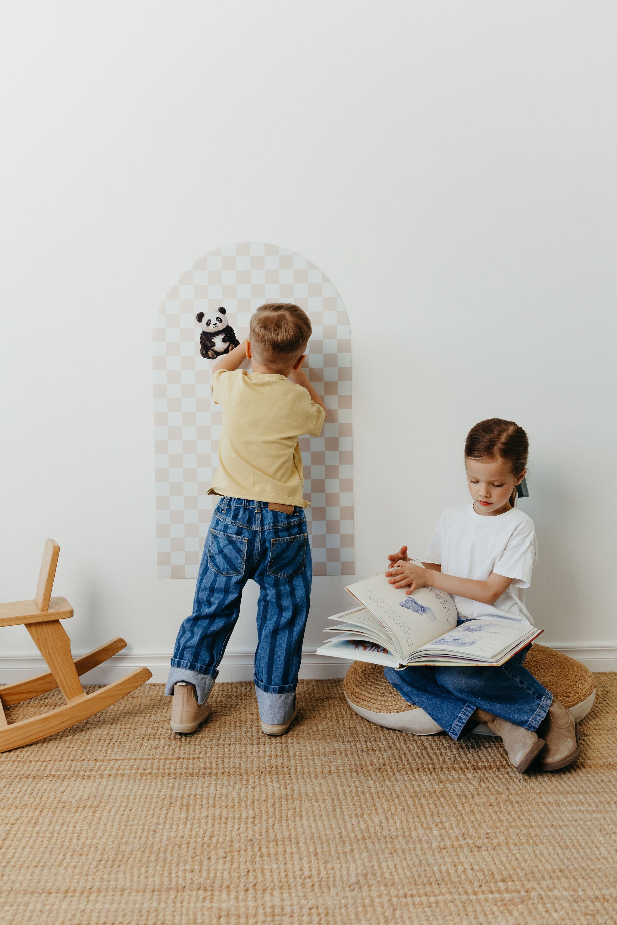 Magnetic board for children - Arche - Beige checkered