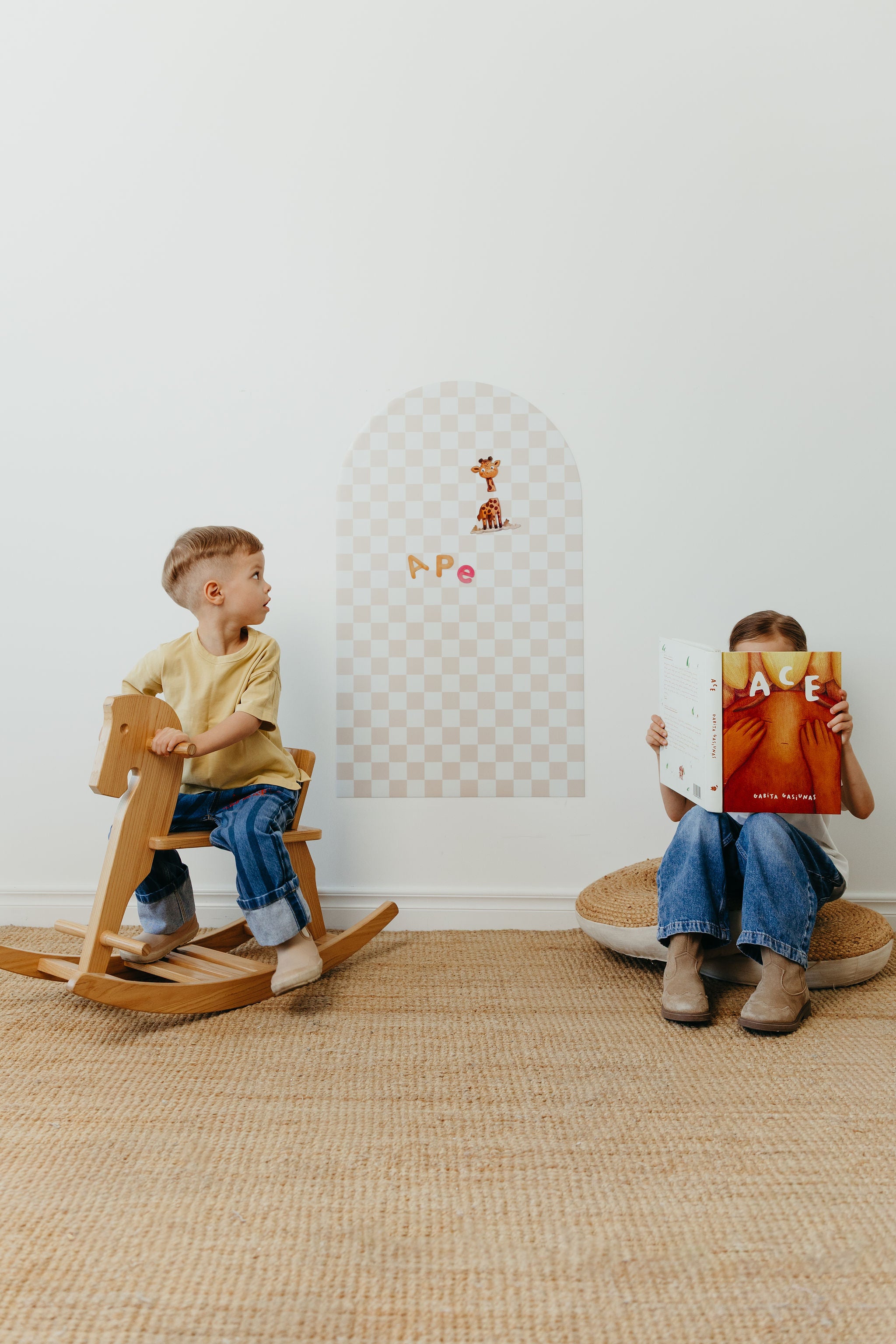 Magnetic board for children - Arche - Beige checkered