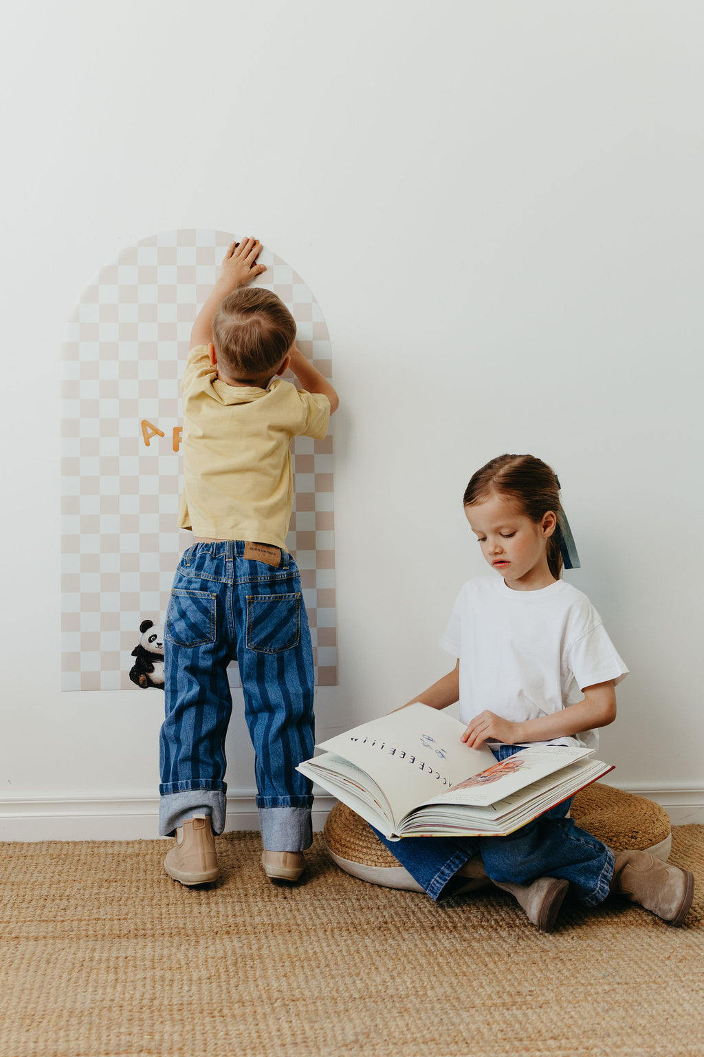 Magnetic board for children - Arche - Beige checkered