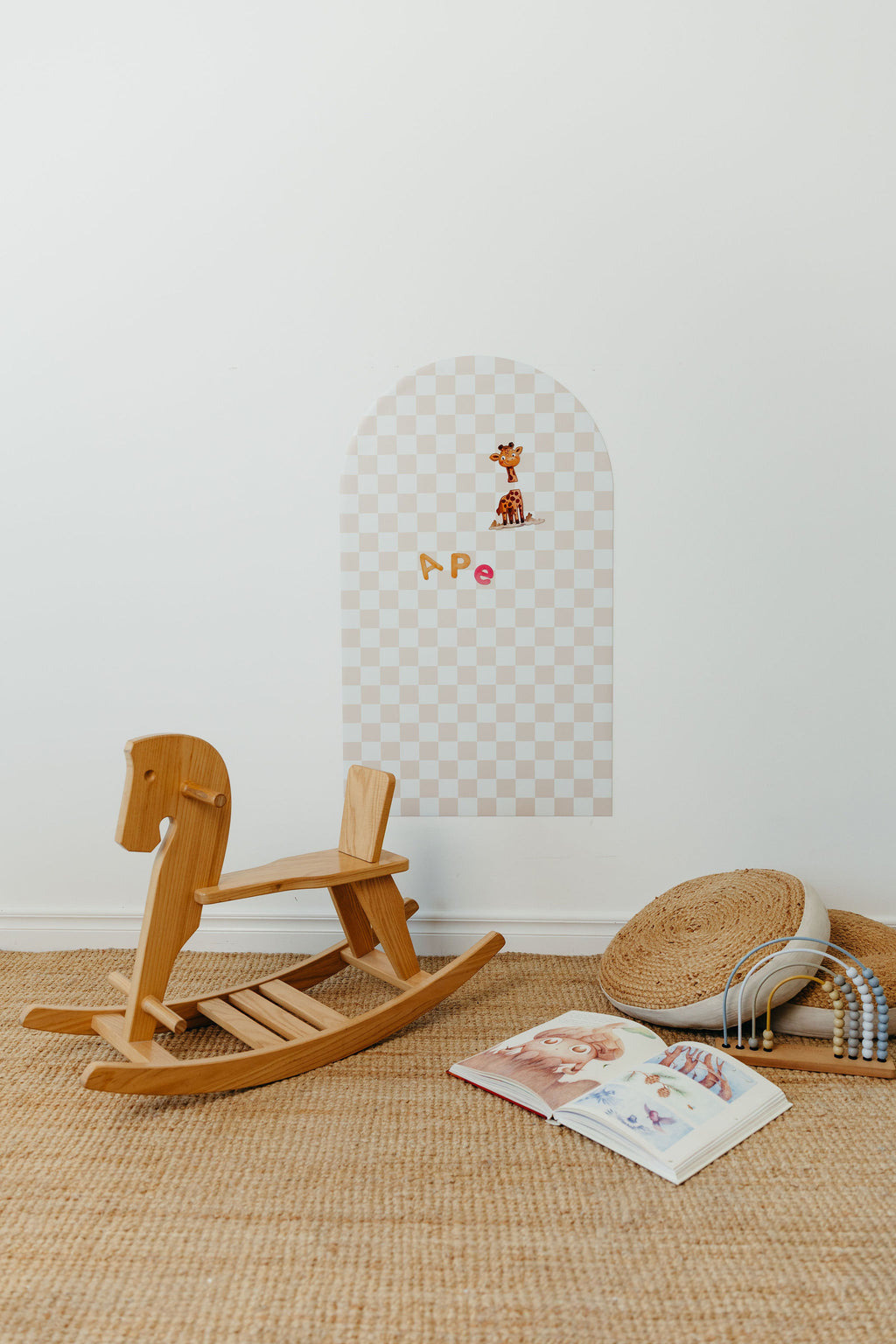 Magnetic board for children - Arche - Beige checkered