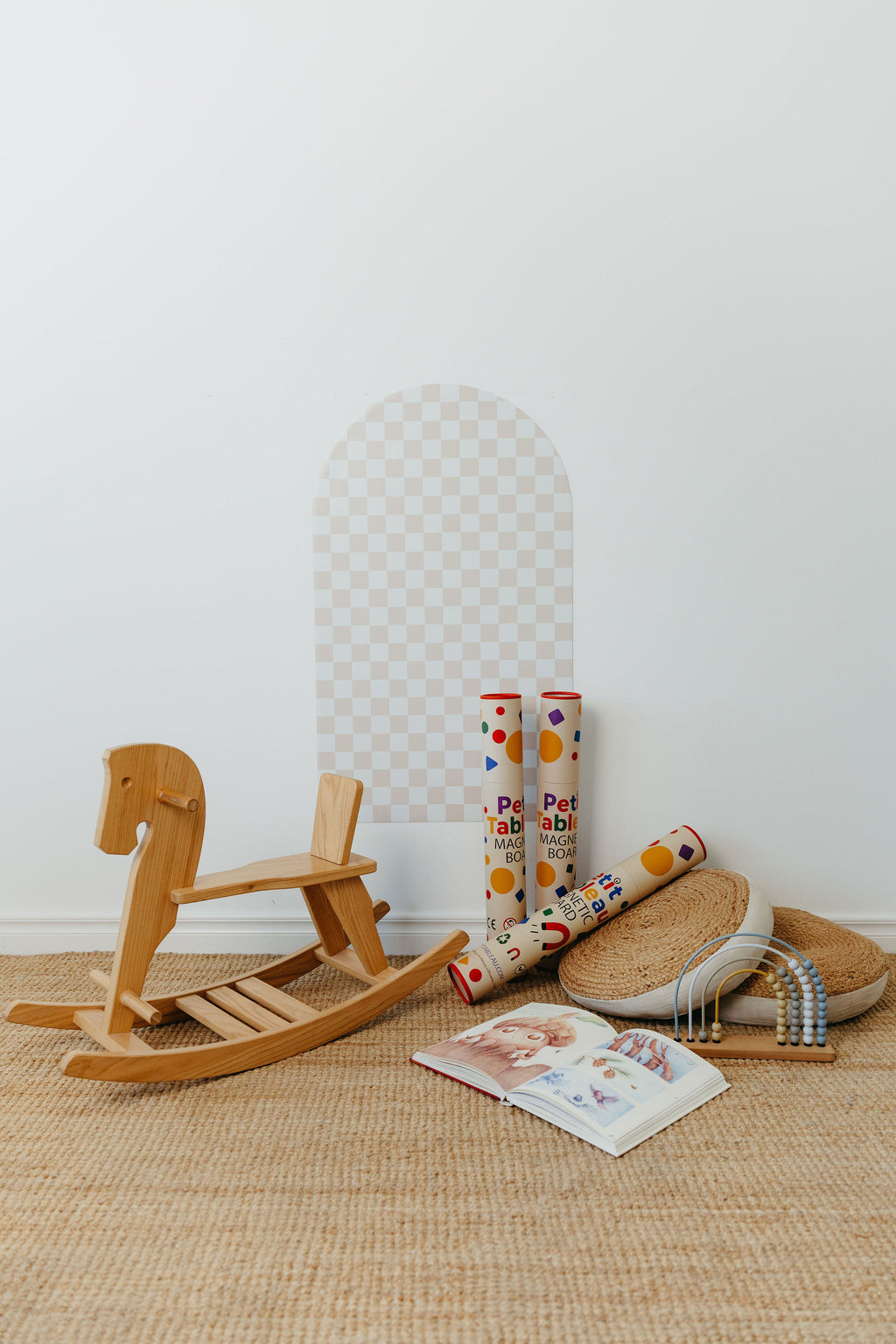 Magnetic board for children - Arche - Beige checkered