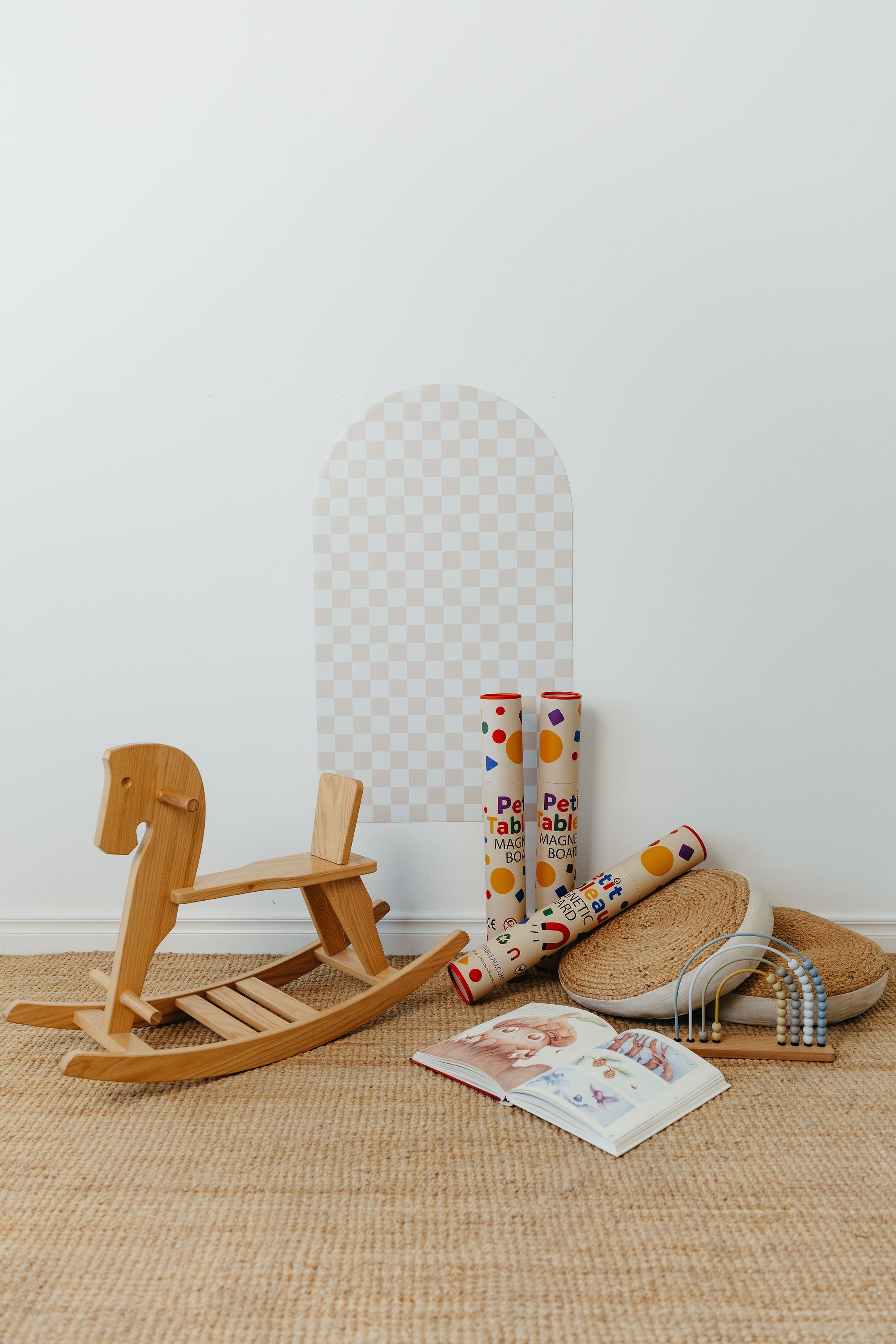 Magnetic board for children - Arche - Beige checkered