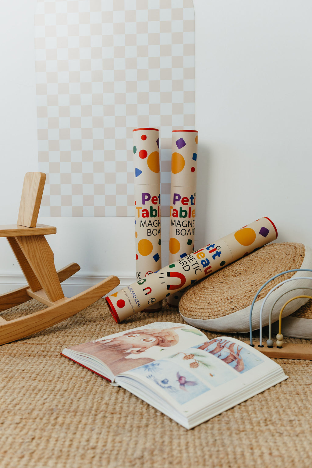 Magnetic board for children - Arche - Beige checkered